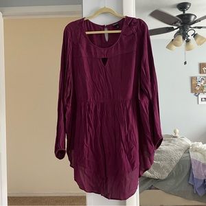 Torrid Maroon Long Sleeve Tunic Top